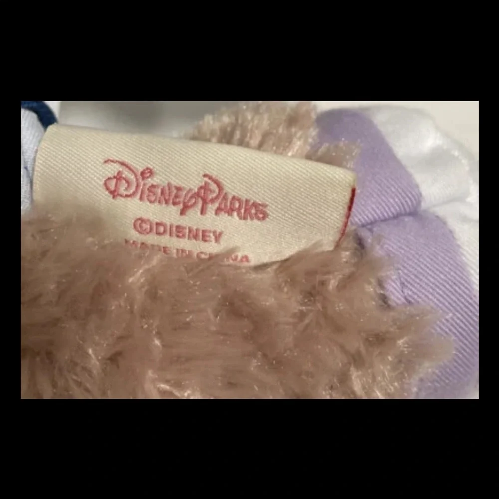 Disney Duffy Bear Plush with Blue Bag and Patterned Outfit